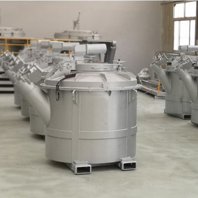 Μεγάλης χωρητικότητας 1200 KG μεταλλικές κουβάδες μεταφοράς από λιωμένο αλουμίνιο για εργοστάσια τήξης σε χρώμα ασήμι